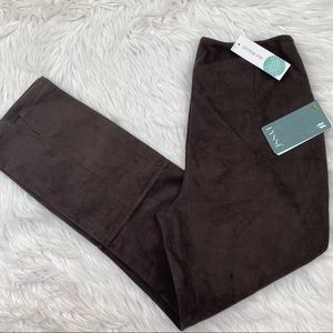 Lysse Stitch Fix Elaina Sueded Straight Leg Pull On Pants Brown Size M NWT